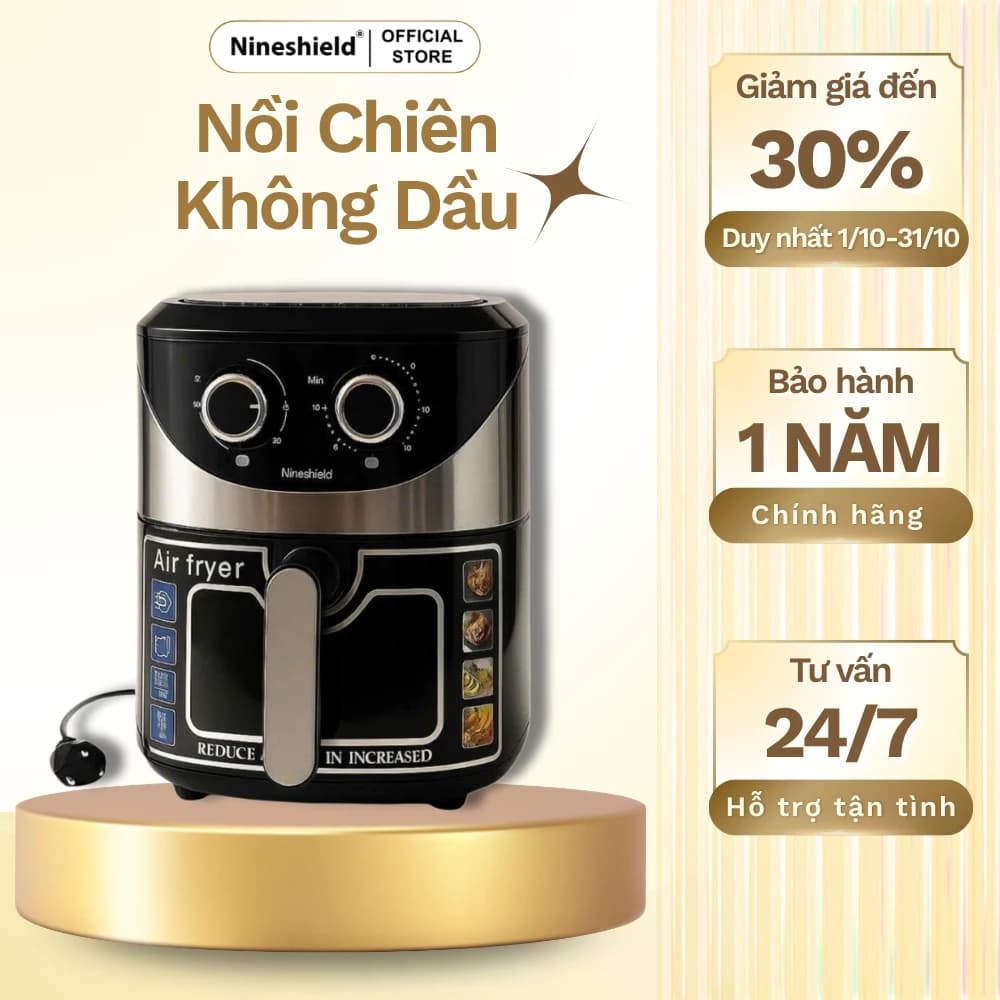 Nồi Chiên Không Dầu KB5005M Nineshield 12L Sử Dụng Công Nghệ Rapid Air - Bảo Hành 12 Tháng