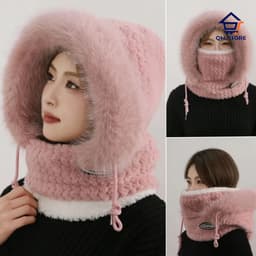 Mũ Len Nam Nữ Kèm Khăn Quàng Cổ Và Khẩu Trang Lót Nỉ Thời Trang Giữ Ấm Chống Lạnh 🍀🍀🍀 QM-STORE 1