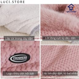 Mũ Len Nam Nữ Kèm Khăn Quàng Cổ Và Khẩu Trang Lót Nỉ Thời Trang Giữ Ấm Chống Lạnh 🍀🍀🍀 QM-STORE 8