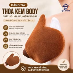 Găng tay thoa kem body chống dính, găng tay bôi lotion chống dính dưỡng da massage body 2 lớp (hoong)QM-STORE 6