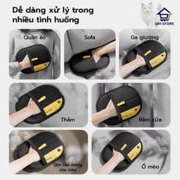 Găng Tay Gôm Hút Lông Chó Mèo Tĩnh Điện -Dọn Lông Thú Cưng Trên Quần Áo Ghế Sofa Tiện Lợi(ale) QM-STORE 1