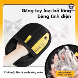 Găng Tay Gôm Hút Lông Chó Mèo Tĩnh Điện -Dọn Lông Thú Cưng Trên Quần Áo Ghế Sofa Tiện Lợi(ale) QM-STORE 6