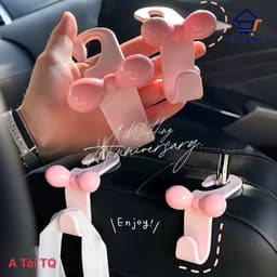 Sét Móc Treo Đồ Sau Ghế Ô Tô Hình Nơ Dễ Thương Nhựa ABS Chịu Lực Treo Túi Xách Đồ Dùng Xe Hơi tài. QM-STORE 9