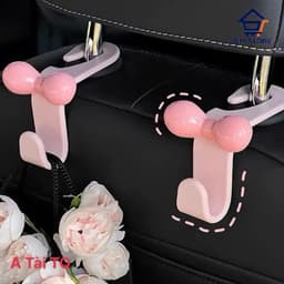 Sét Móc Treo Đồ Sau Ghế Ô Tô Hình Nơ Dễ Thương Nhựa ABS Chịu Lực Treo Túi Xách Đồ Dùng Xe Hơi tài. QM-STORE 1