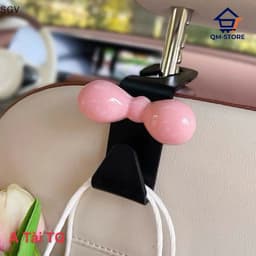 Sét Móc Treo Đồ Sau Ghế Ô Tô Hình Nơ Dễ Thương Nhựa ABS Chịu Lực Treo Túi Xách Đồ Dùng Xe Hơi tài. QM-STORE 8