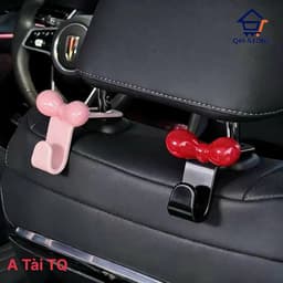 Sét Móc Treo Đồ Sau Ghế Ô Tô Hình Nơ Dễ Thương Nhựa ABS Chịu Lực Treo Túi Xách Đồ Dùng Xe Hơi tài. QM-STORE 3