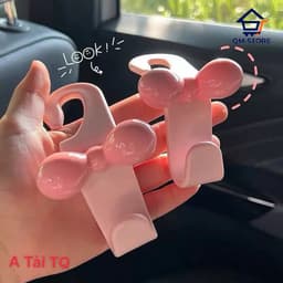Sét Móc Treo Đồ Sau Ghế Ô Tô Hình Nơ Dễ Thương Nhựa ABS Chịu Lực Treo Túi Xách Đồ Dùng Xe Hơi tài. QM-STORE 5