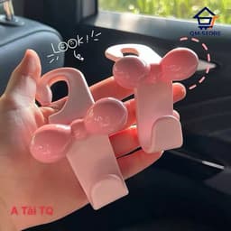 Sét Móc Treo Đồ Sau Ghế Ô Tô Hình Nơ Dễ Thương Nhựa ABS Chịu Lực Treo Túi Xách Đồ Dùng Xe Hơi tài. QM-STORE 7