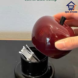 Hộp đựng tăm hình quả táo quả lê tráng men sáng bóng có nắp đặt bàn decor phòng khách QM-STORE 7