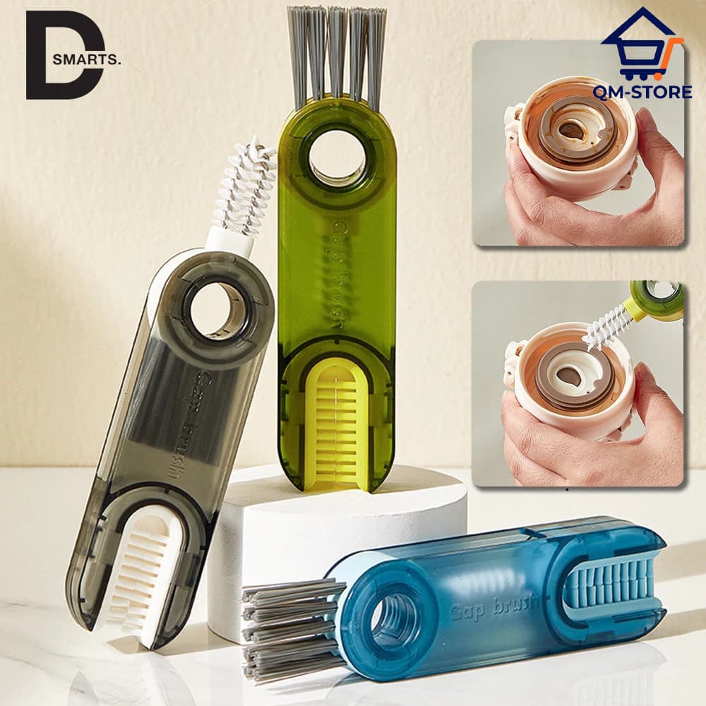 Cọ vệ sinh đa năng, dụng cụ vệ sinh cốc, bình sữa, bình nước xoay 360, 3 đầu chức năng QM-STORE