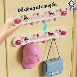 Thanh móc treo cốc hút họa tiết dễ thương, Móc hút chân không pop up treo đồ nhà tắm, đồ bếp, chìa khóa QM-STORE 1