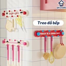Thanh móc treo cốc hút họa tiết dễ thương, Móc hút chân không pop up treo đồ nhà tắm, đồ bếp, chìa khóa QM-STORE 9