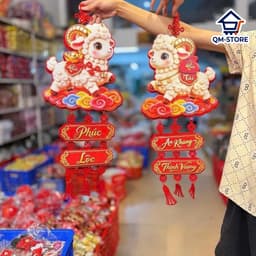 "Đồ Trang Trí Tết 2027 Tinh Tế Hình Dê May Mắn Phúc Tài - Tua Rua Đỏ Đẹp Mắt!" QM-STORE 4