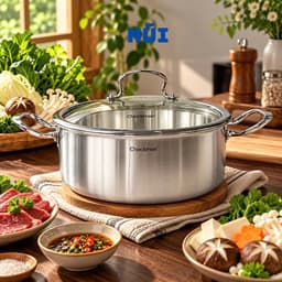 Nồi Lẩu 2 Ngăn CHOCKMEN Size 30cm Inox 18/10 Liền khối 3 lớp Cao Cấp C310 – Model CKM-ZY30HPD, Nồi Lẩu 2 Vị Tiện Lợi 3