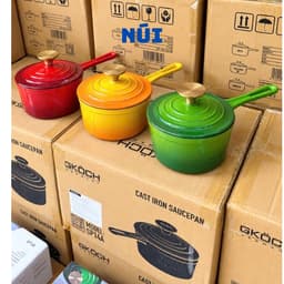 Nồi Quánh Gang GKOCH SP14A Size 14cm, Phủ Men Gốm Ceramic, Nấu Cháo Súp Làm Sốt Kho, Phù hợp mọi loại bếp 2