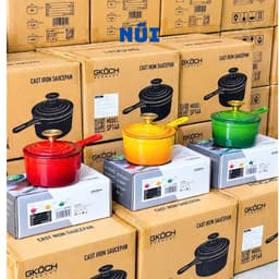 Nồi Quánh Gang GKOCH SP14A Size 14cm, Phủ Men Gốm Ceramic, Nấu Cháo Súp Làm Sốt Kho, Phù hợp mọi loại bếp 3