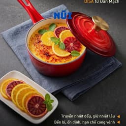 Nồi Quánh Gang GKOCH SP14A Size 14cm, Phủ Men Gốm Ceramic, Nấu Cháo Súp Làm Sốt Kho, Phù hợp mọi loại bếp 4