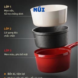 Nồi Quánh Gang GKOCH SP14A Size 14cm, Phủ Men Gốm Ceramic, Nấu Cháo Súp Làm Sốt Kho, Phù hợp mọi loại bếp 5