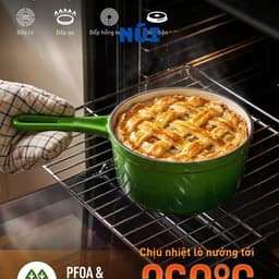 Nồi Quánh Gang GKOCH SP14A Size 14cm, Phủ Men Gốm Ceramic, Nấu Cháo Súp Làm Sốt Kho, Phù hợp mọi loại bếp 7