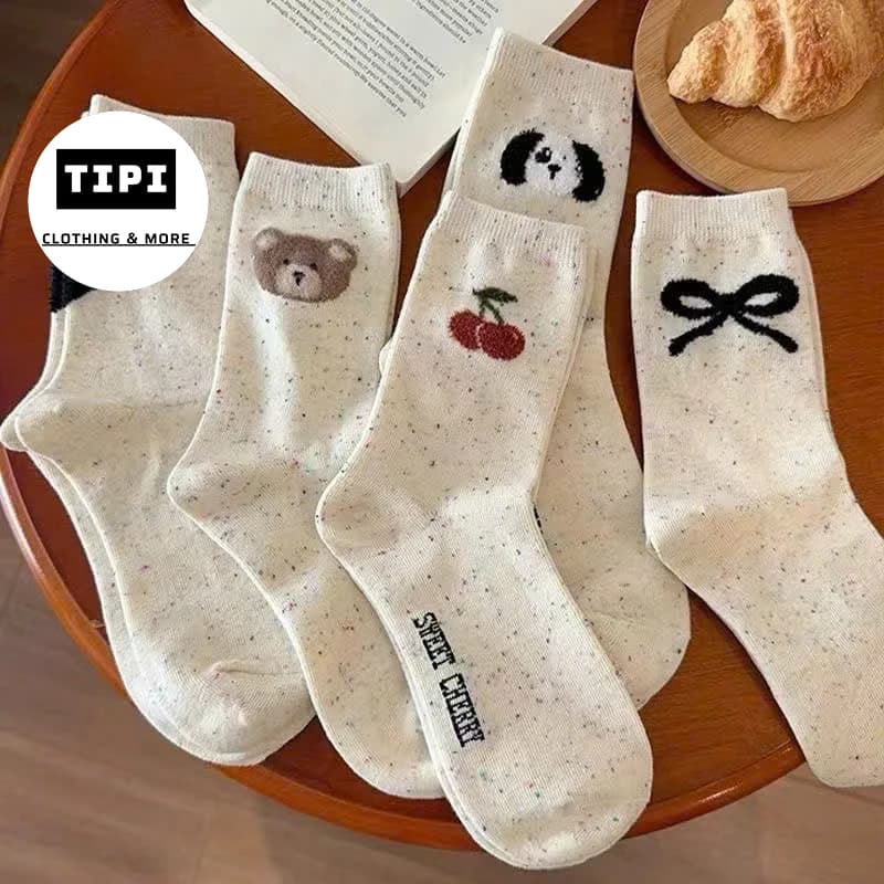 Tất cao cổ cotton hàng loại đẹp M9 Cherry