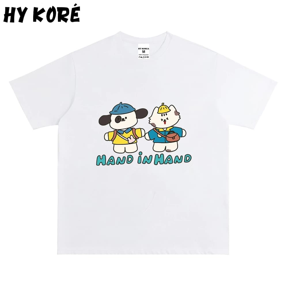 Áo Thun HY KORÉ Hand in Hand 3066 Form Rộng Localbrand Oversize Unisex Vải Poly 100% Nam Nữ Mặc Đẹp