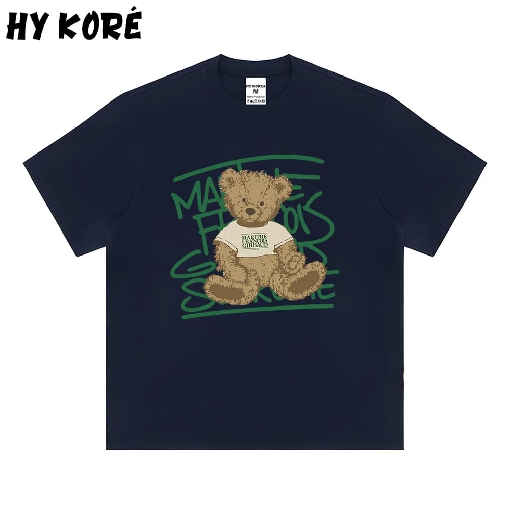 Áo Thun HY KORÉ Bear Signature 3083 Form Rộng Localbrand Oversize Unisex Vải Poly 100% Nam Nữ Mặc Đẹp