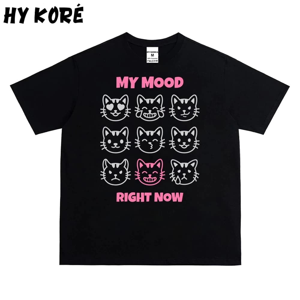 Áo Thun HY KORÉ MY MOOD 3070 Form Rộng Localbrand Oversize Unisex Vải Poly 100% Nam Nữ Mặc Đẹp