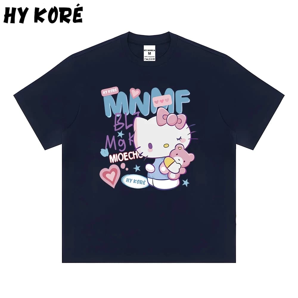 Áo Thun HY KORÉ Mèo MNMF 3062 Form Rộng Localbrand Oversize Unisex Vải Poly 100% Nam Nữ Mặc Đẹp