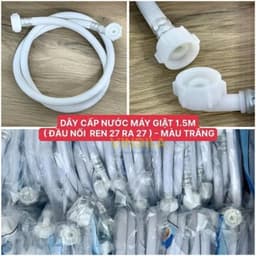 Dây cấp nước dùng cho máy giặt bằng nhựa tổng hợp, loại cứng, đường kính trong 1.7cm dài 1m5 và 3m 5