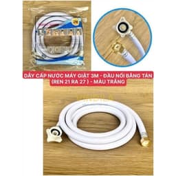 Dây cấp nước dùng cho máy giặt bằng nhựa tổng hợp, loại cứng, đường kính trong 1.7cm dài 1m5 và 3m 6