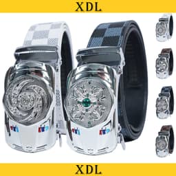 Thắt lưng nam đá xoay nhiều màu, dây lưng nam khoá gạt xoay 360 độ mạ bạc A8GXT6 1