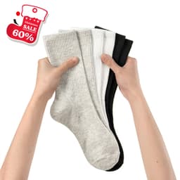 [COMBO 6] Tất Vớ Nam Nữ Cổ Cao SOCKSWORLD Màu BaSic Êm Ái Dày Dặn Thoáng Khí Mịn Mát Bền Màu VSF4001 8