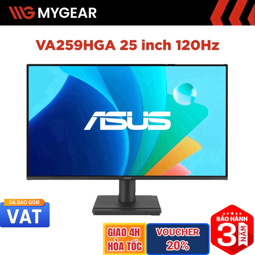 Màn hình văn phòng ASUS VA259HGA 24.5 inch IPS Full HD 120Hz Eye Care+ Có loa 99 sRGB lọc ánh sáng xanh