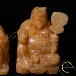 Bộ thần tài ông địa đá ngọc hoàng long cao 20cm tự nhiên nguyên khối  2