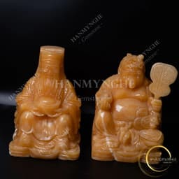 Bộ thần tài ông địa đá ngọc hoàng long cao 20cm tự nhiên nguyên khối  1