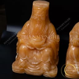 Bộ thần tài ông địa đá ngọc hoàng long cao 20cm tự nhiên nguyên khối  3