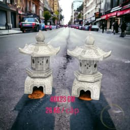 Bộ chân đèn đá sân vườn cao 40 cm  3