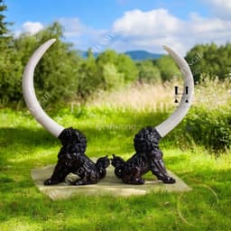 Cặp ngà bột đá trơn cao 70cm  1