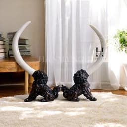 Cặp ngà bột đá trơn cao 70cm  3