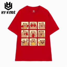 Áo Thun Tết Capybara HY KORÉ 3132 Nam Nữ Form Rộng Local brand Vải Cotton 100% Unisex Oversize 1