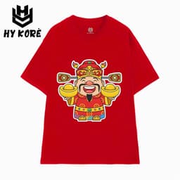 Áo Thun Tết HY KORÉ Thần Tài 3111 Nam Nữ Form Rộng Local brand Vải Cotton 100% Unisex Oversize 1