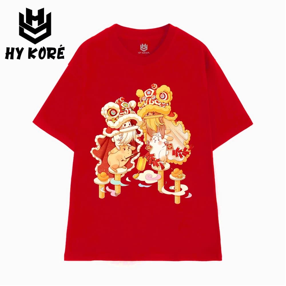 Áo Thun Tết HY KORÉ 3129 Nam Nữ Form Rộng Local brand Vải Cotton 100% Unisex Oversize