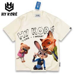 Áo Thun HY KORÉ Nick Và Judy I Like Wear 3101 Vải Cotton 100% Phom Rộng Oversize Unisex 1