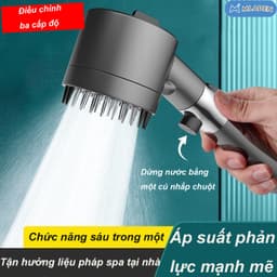 Vòi sen tăng áp 3 chế độ, đầu mɑssage silicon, chức năng 6 trong 1 nâng cao 2