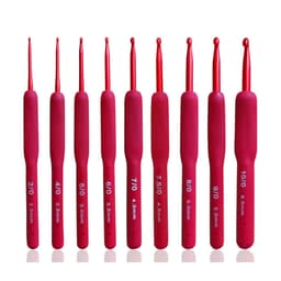 Bộ kim móc len nhôm sơn đỏ 9 món - Dụng cụ lý tưởng cho thợ móc len chuyên nghiệp 5