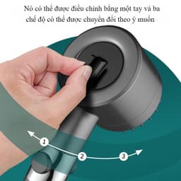 Vòi sen tăng áp 3 chế độ, đầu mɑssage silicon, chức năng 6 trong 1 nâng cao 6