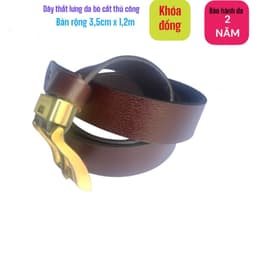 Thắt lưng da bò nam cao cấp, khóa đồng sơn cạnh bền bỉ, bảo hành 2 năm, inox chắc chắn 4