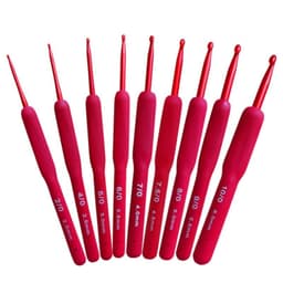 Bộ kim móc len nhôm sơn đỏ 9 món - Dụng cụ lý tưởng cho thợ móc len chuyên nghiệp 1