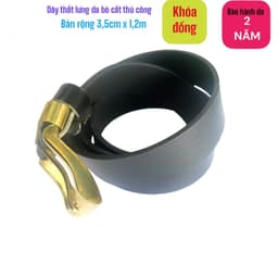 Thắt lưng da bò nam cao cấp, khóa đồng sơn cạnh bền bỉ, bảo hành 2 năm, inox chắc chắn 3