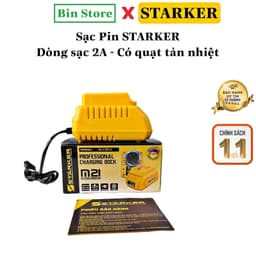 Sạc dock 18V-21V STARKER dùng cho pin phổ thông Makita 20V, 21V, 199V,… máy khoan, máy bulong - sạc 2A/1h - có quạt tản nhiệt 1